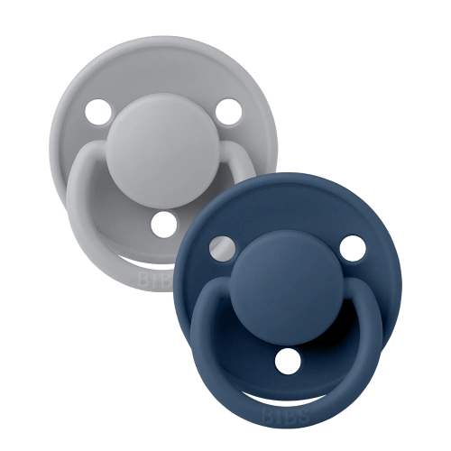 Bibs Pacifier - De Lux - 2 Pack - Cloud + Steel - Silicone