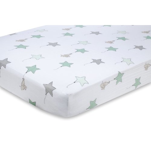 aden + anais Classic Muslin Crib Sheet - Up Up And Away Elephant