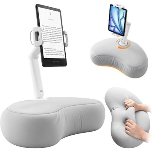 SAIJI Kindle Pillow Stand for Bed – iPad & Tablet Holder (Gray)