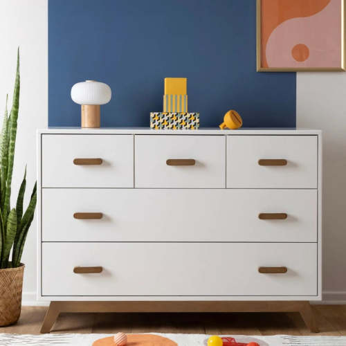 dadada Soho 5-Drawer Dresser  - White/Walnut
