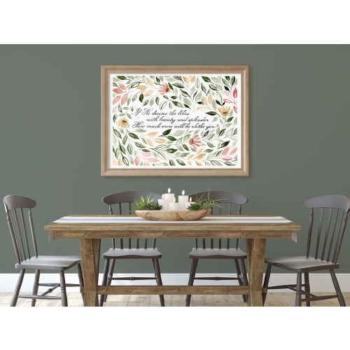 Matthew 6:28-30 Scipture Wall Art, Consider the lilies, Christian Wall Decor