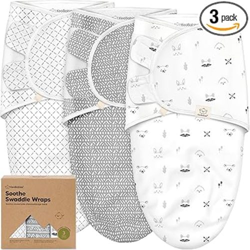 3-Pack Organic Baby Swaddle Sleep Sacks - Swaddles for Newborns, Infant 0-3 Months, Baby Girls, Boys, Soft & Snug Newborn Sleep Sack, Nursery Swaddling Blankets, Easy to Use (Nordic)