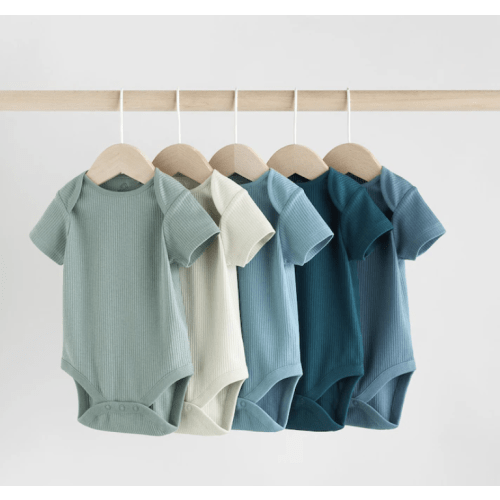 Short Sleeve Baby Bodysuits 5 Pack