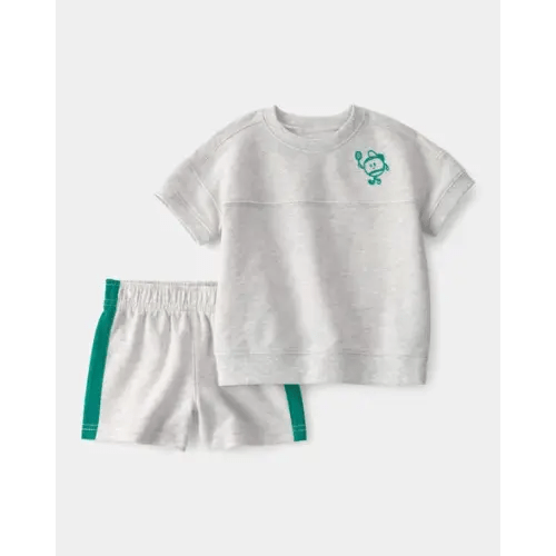 Baby Boy 2-Piece Pickleball Top & Short Set - Grey | Carter's