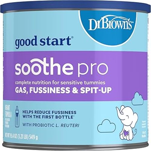 Good Start | Dr. Brown's Soothe Pro, Baby Formula Powder, for Sensitive Tummies, Gas, Fussiness and Spit-Up, Infant Formula with Probiotics, DHA, Non-GMO,19.4 Ounce