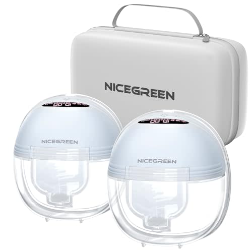 Wearable Breast Pump S21, Breast Pump Hands Free with Carrying Bag, Electric Portable Wearable Breastfeeding Pump with 3 Modes & 12 Levels, 24mm, 2 Pack Blue