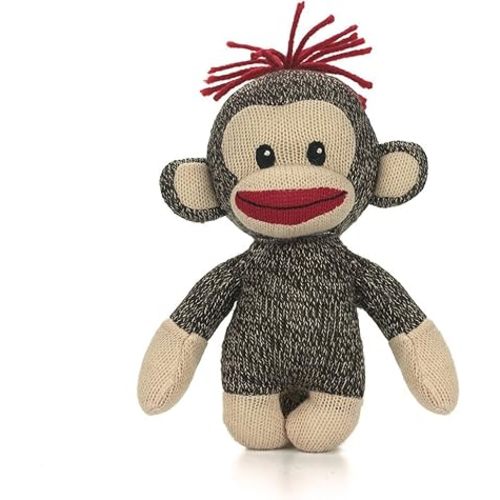 Plushland Original Curioso Brown Sock Monkey, Hand Knitted, Stuffed Animal Toy Gift-for Kids, Babies, Teens, Girls and Boys Baby Doll Present Puppet 6 Inches