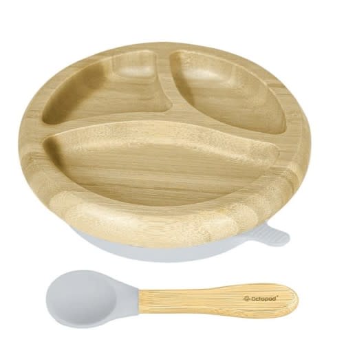 Suction Plates for Babies - Octopod Bamboo Round Plate