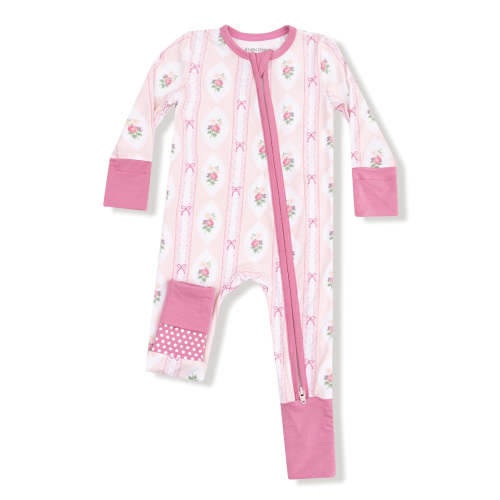 2-Way Zip Romper, Ogee Lace Floral