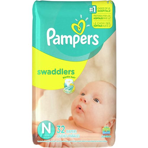 Pampers Swaddlers Diapers Size N Jumbo Pack 32 ct