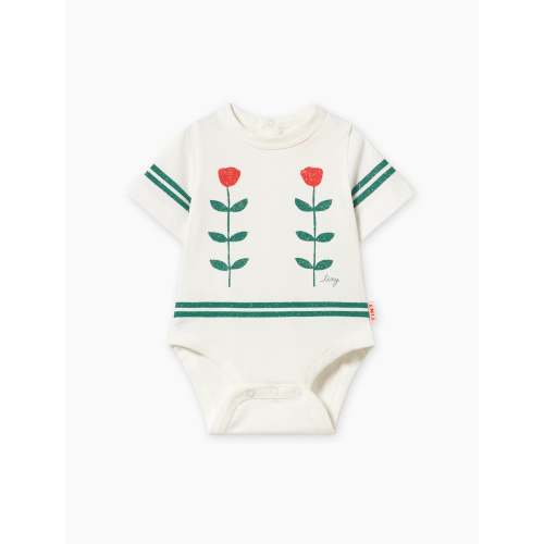 Red Roses Graphic Body in Off-White