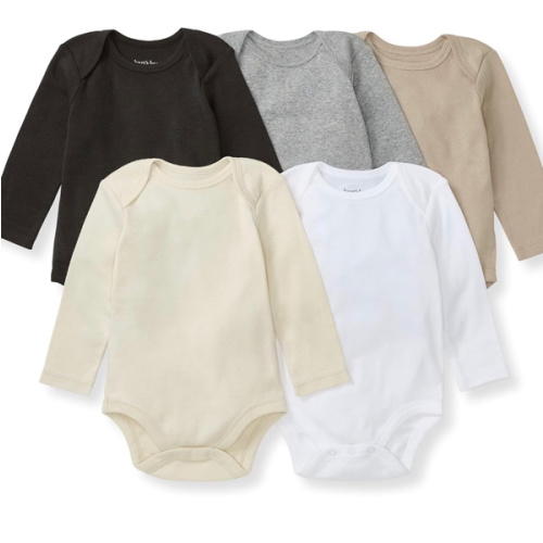 Burt's Bees Baby Unisex Bodysuits, Short Sleeve Organic Sleepwear, 5-Pack