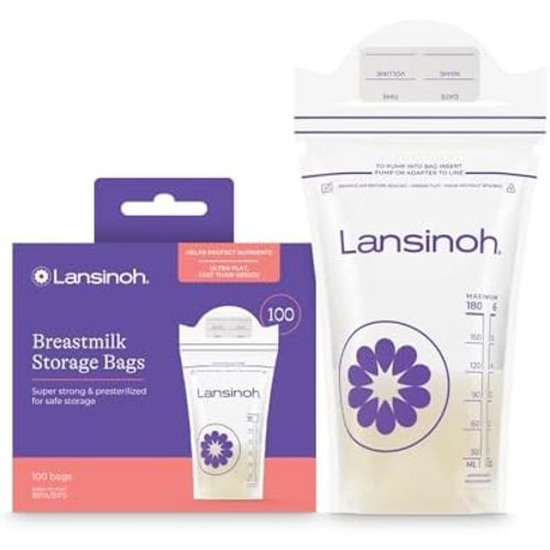 Lansinoh Breastmilk Storage Bags, 100 Count, BPA Free and BPS Free (Packaging May Vary)
