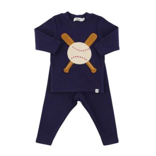 Boys' Terry Baseball Applique Two Piece Set - Baby