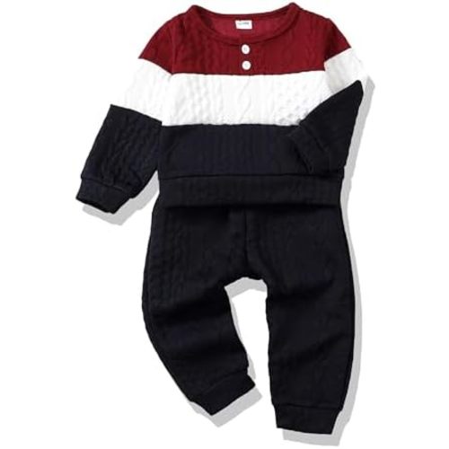 Renotemy Toddler Baby Boy Clothes Winter Infant Boy Outfits Sweatsuit Pants Set Little Boys Clothing 12 Month To 5T
