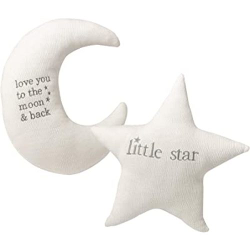 Lillian Rose White Star and Gray Moon Nursery Pillow Set