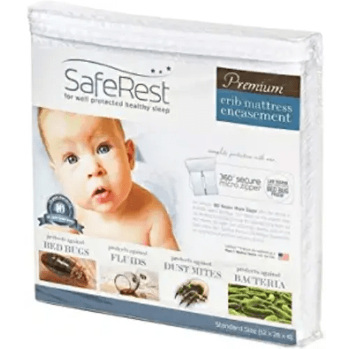 SafeRest Zippered Mattress Protector - Premium 6 Inch Waterproof Mattress Cover for Bed - Breathable & Noiseless Washable Mattress Encasement - Crib - 6" Deep