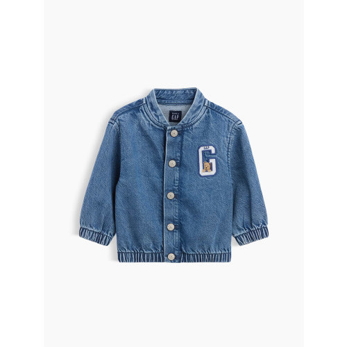 Baby Denim Brannan Bear Varsity Logo Jacket