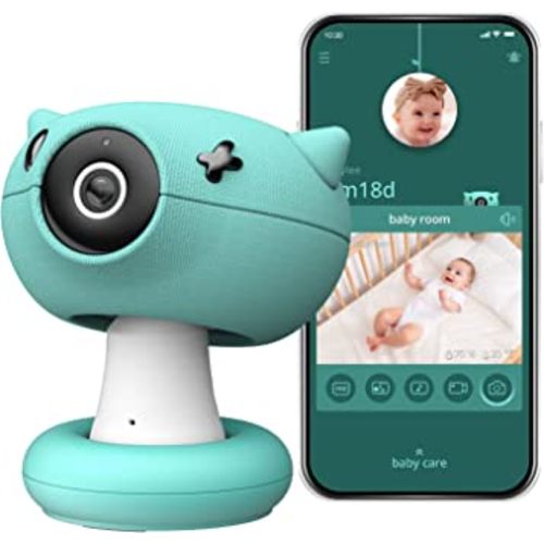 Pixsee Smart Video Baby Monitor, Full HD Camera and Audio with Night Vision, Cry Detection, Temperature & Humidity Sensors and 2 Way Talk, Encrypted Wireless WiFi for Phone App, Supports Alexa