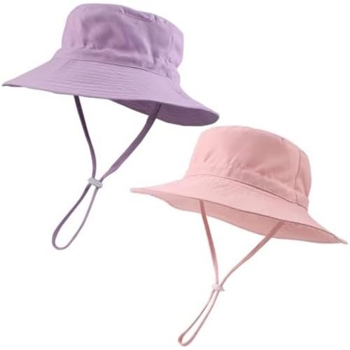 PEECABE Baby Sun Hat Summer Sun Protection Toddler Bucket Hat Wide Brim Adjustable Chin-Strap Beach Cap