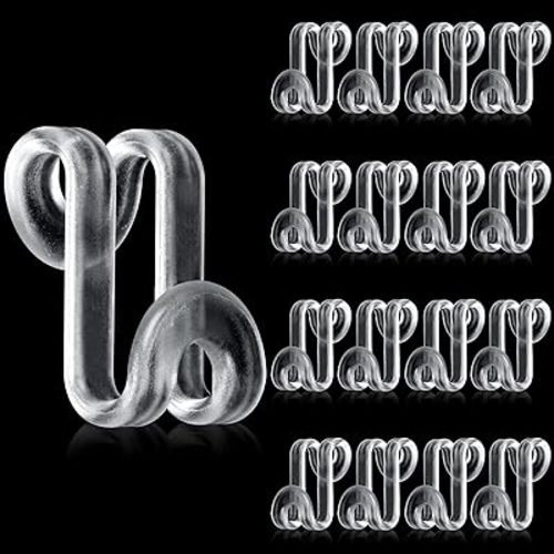 Jetec 48 Pieces Clothes Hanger Connector Hooks Extender Clips Clothes Hanger Hooks Extenders for Closet Space Saving Cascading Velvet Huggable Hangers Accessory(Clear)