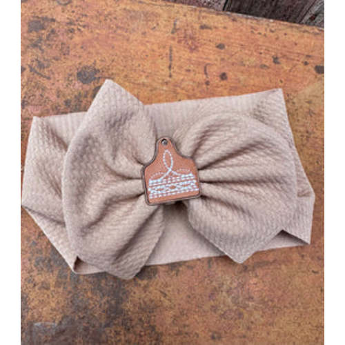Tan boot stitch baby bow – Six shooter boutique