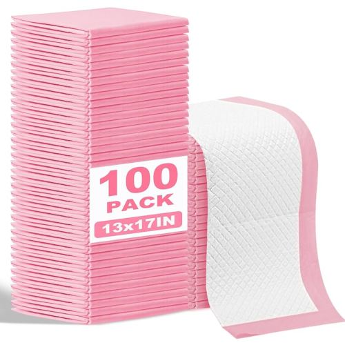 100 Pack Disposable Changing Pads for Baby,13x17In Baby Disposable Underpads,Waterproof Diaper Changing Pad,Ultra Absorbent,Breathable Leakproof Underpads Bed Table Protector Mat