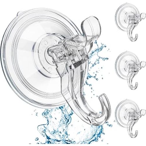 Suction Cup Hooks for Shower - 4pk