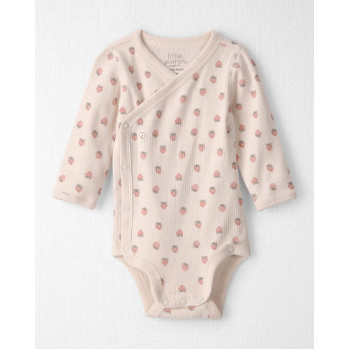 Baby Girl Organic Cotton Wrap Bodysuit in Strawberry Print - Little Planet | Carter's