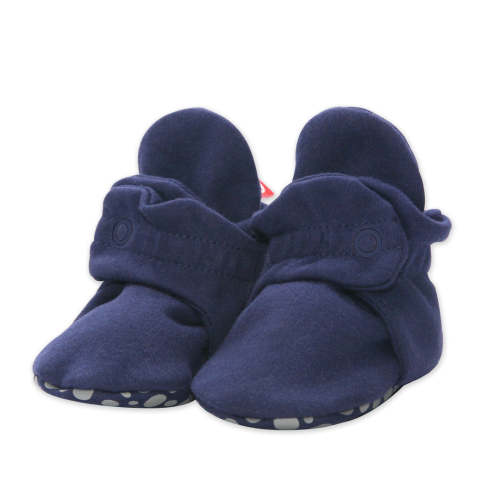 Zutano Cotton Gripper Stay-On Baby Bootie Slipper - True Navy