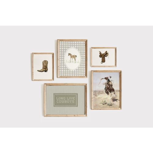 Vintage Cowboy Nursery Wall Art, Neutral and Sage Western Boys Room Decor, Digital Download Gallery Wall Set of 5