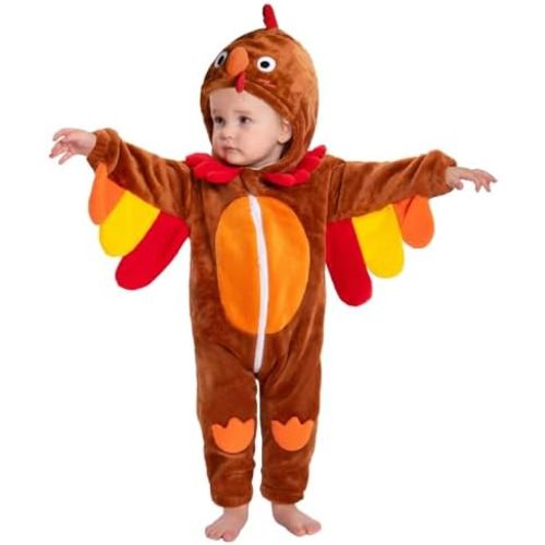 OLAOLA Baby Animal Costume Onesie, Unisex Toddler Romper, Plush Dress Up Infant Outfits Halloween Cosplay Jumpsuit