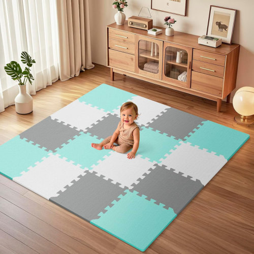 PIGLOG 16 Pcs Baby Play Mat For Floor, Eva Foam Baby Play Mat With 0.6 Inch Thick Interlocking Carpet Tiles, Foam Floor Tiles For Babies 6-12 Months, Toddlers And Kids & Reviews | Wayfair
