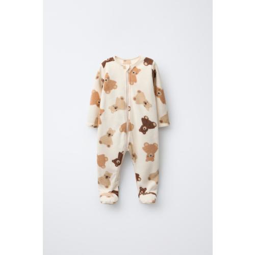 ANIMAL FLEECE JUMPSUIT - Ecru | ZARA United States