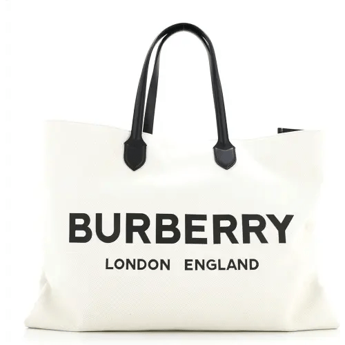 Amazon.com: Burberry, Pre-Loved Lewes Logo Tote Canvas XL, Neutral : Amazon Luxury