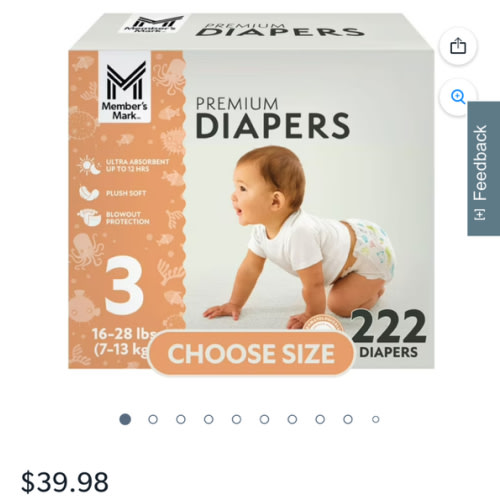 Member's Mark Premium Baby Diapers, Sizes Newborn - 8 - Samsclub.com