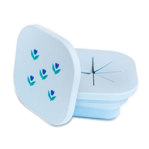 Austin Baby Co Silicone Collapsible Bowl – Reusable Container with Two Lids for mealtime, snack time, and storage– BPA free for Toddlers and Babies