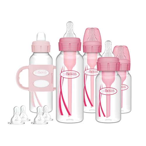 Dr. Brown's Baby First Year Transition Options Baby Bottles Gift Set, Pink