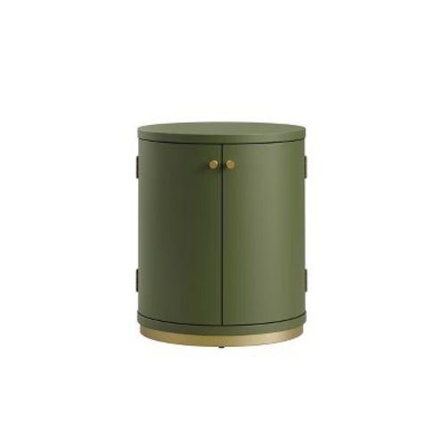 Whalen Round Accent Cabinet with 2 Door Olive Green