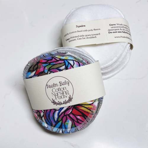 Reusable Nursing Pads - 100% Cotton Flannel with Fleece Lining 3 Pairs | Washable & Eco-Friendly