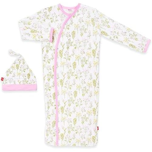 Magnificent Baby Baby Magnetic Modal 2 Piece Gown and Hat Set