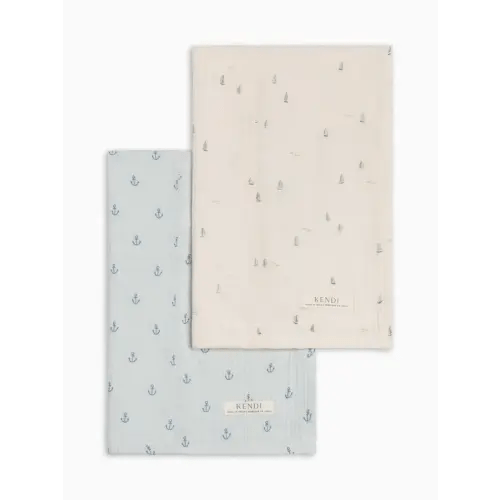2-Pack Muslin Burp Cloths - Marina + Anchor