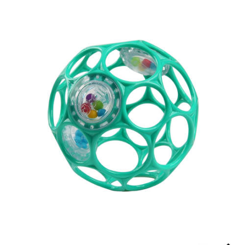 Bright Starts Oball Easy-Grasp Rattle BPA-Free Infant Toy in Teal, Age Newborn and up, 4 Inches