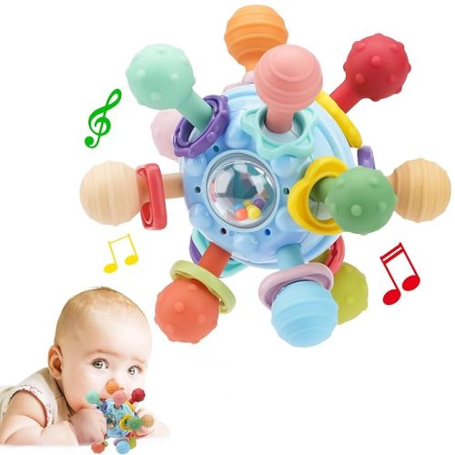 TOHIBEE Baby Montessori Sensory Toys for 0-6 6-12 Months, Food Grade Teething Toys for Babies 0 3 6 9 12 18 Months, Newborn Infant Learning Developmental Toys Gifts for 1 2 Year Old Boys Girls - Blue
