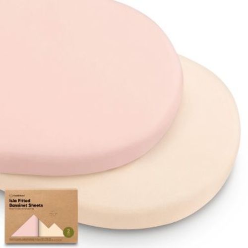 KeaBabies Bassinet Sheet for Baby Girls, Boys, 2-Pack Isla Fitted Bassinet Sheets, Bassinet Mattress Sheets (Cameo)