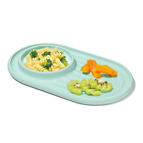 OXO Tot Textured Suction Plate – Blossom, Baby Feeding Essentials - Opal