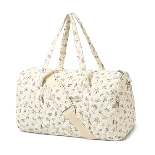 Gym Bag for Women, Cute Duffle Bag, Quilted Duffle Bag for Travel, Floral Duffle Bags, Weekend Bag with Zipper Pocket Dance Bag Organizer