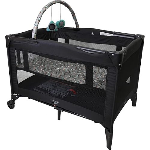 Cosco Funsport Deluxe Playard, Pack for travel, Bassinet mode, Portable Indoor & Outdoor Use/ Play, Compact Fold, Lightweight, Travel Bag Included - Etched Arrows