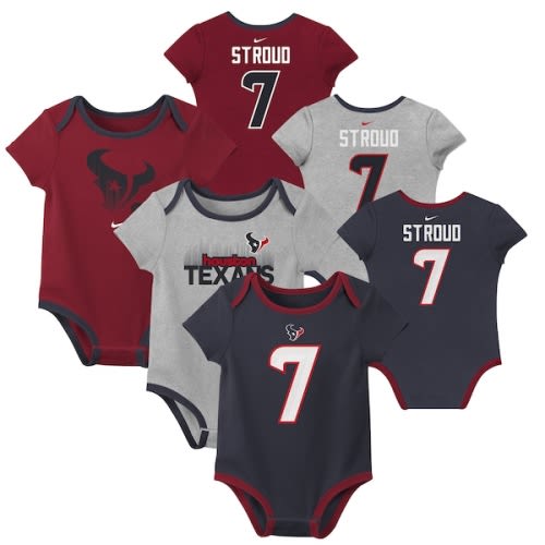 C.J. Stroud Houston Texans Nike Newborn & Infant Name & Number 3-Pack Bodysuit Set