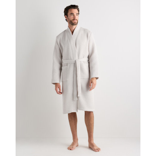 Organic Turkish Waffle Robe in Silver